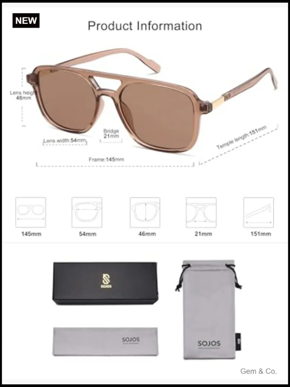 Retro Aviator Sunglasses Women Men Rectangle Shades UV400